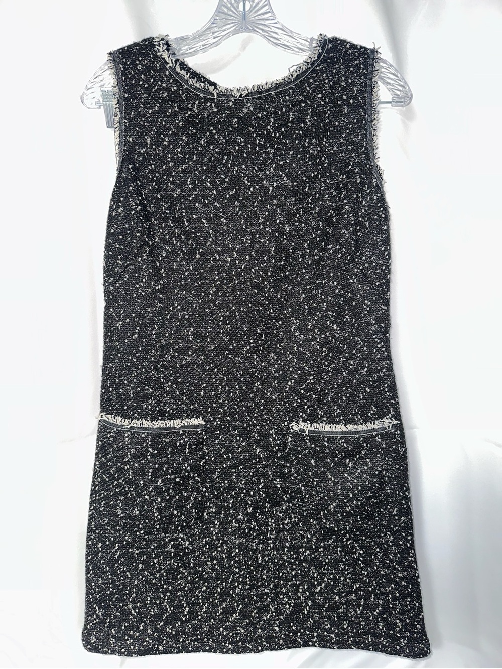 Max Studio Black and White Tweed Shift Dress